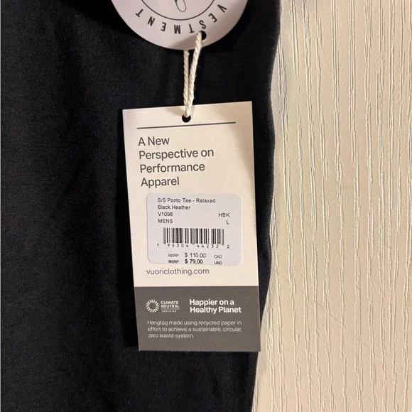 2ND RESTOCK Vuori Men’s “Ponto” Performance Tee (L) *RELAXED FIT* - Picture 9 of 9